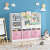 Kids Bookcase and Bookshelf, Multifunctional Bookcase with 3 Collapsible Fabric Drawers, Bookcase Display Stand, Toy Storage Organizer for Bedroom