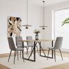 55" MDF Wood Colour Dining Table and Modern Dining Chair Set of 4, Mid Century Wooden Kitchen Table Set, Metal Base & Legs