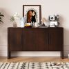 4-Door Large Storage Retro Sideboard with Adjustable Shelves and Long Handles for Kitchen,Dining Room and Living Room