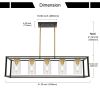 Lighting 5-Light Dining Room Light Modern Pendant Lighting for Kitchen Island with Clear Glass Shade Linear Cage Chandelier Hanging Ceiling Light