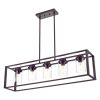 Lighting 5-Light Dining Room Light Modern Pendant Lighting for Kitchen Island with Clear Glass Shade Linear Cage Chandelier Hanging Ceiling Light